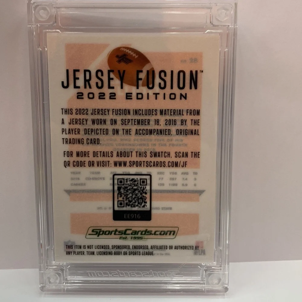 2022 Jersey Fusion Ezekiel Elliot Cowboys Game Used Swatch (MISC9)